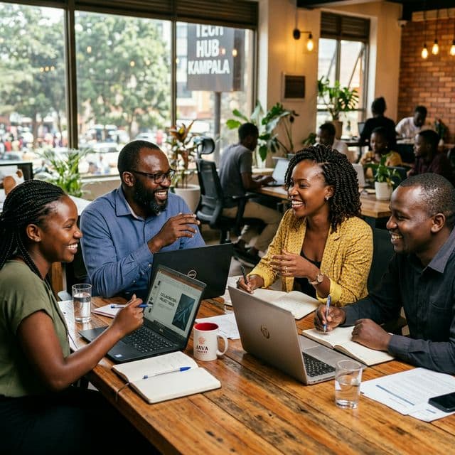 Welcoming professionals meeting